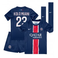 Paris Saint-Germain Randal Kolo Muani #23 Fotballklær Hjemmedraktsett Barn 2024-25 Kortermet (+ korte bukser)